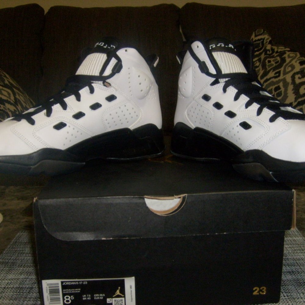 nike air jordan retro  6-17-23 sz-8.5   white/black  $180